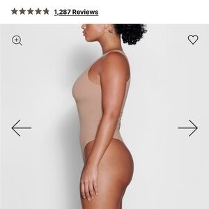 SKIMS Fits Everybody High Neck Body Suit Nude XL